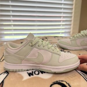Nike Women's Low-Top Sneakers in Pale Green and White
